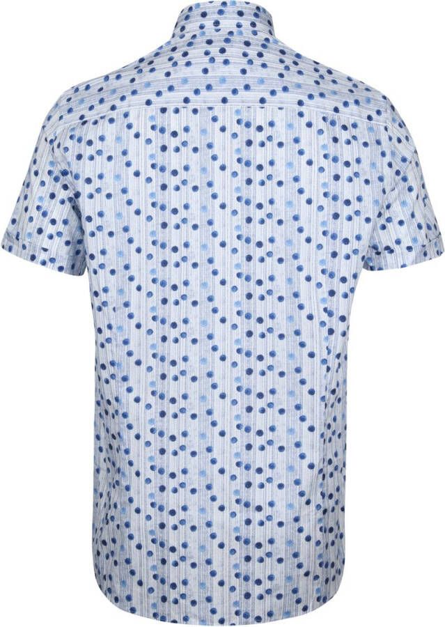 State of Art Shortsleeve Overhemd Blauw Stippen