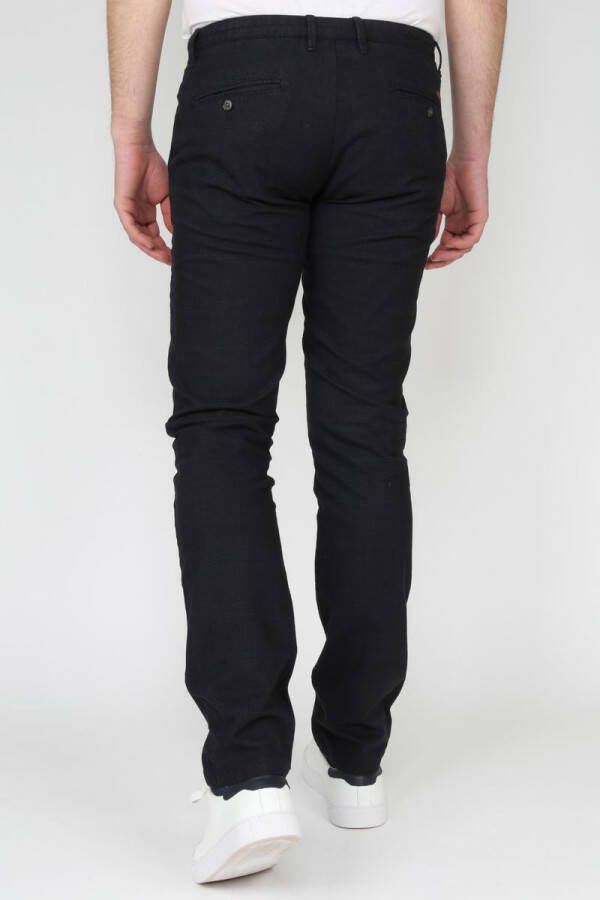 Suitable Chino Sartre Ruit Donkerblauw