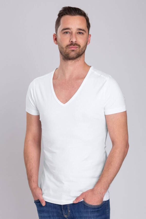 Suitable Vitaru T-Shirt Diepe V-hals Wit 2-Pack - Foto 3