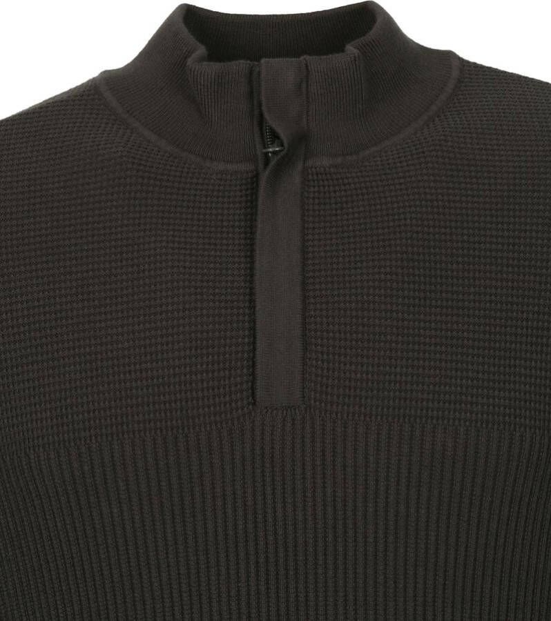 Suitable George Pullover Half Zip Donkergroen