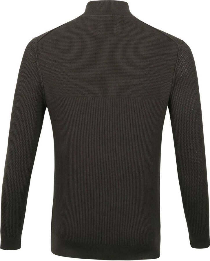 Suitable George Pullover Half Zip Donkergroen