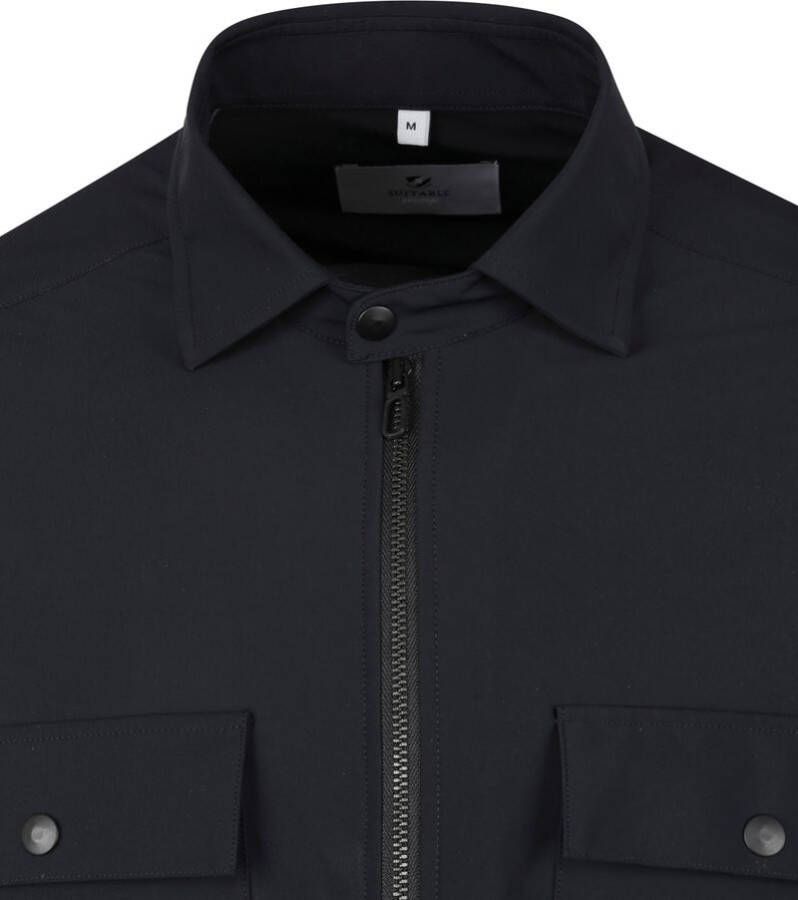 Suitable Jacket Shirt Donkerblauw