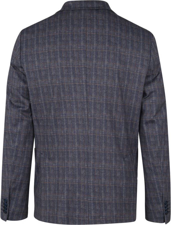 Suitable Kostuum Jersey Grijs Blauw Ruit