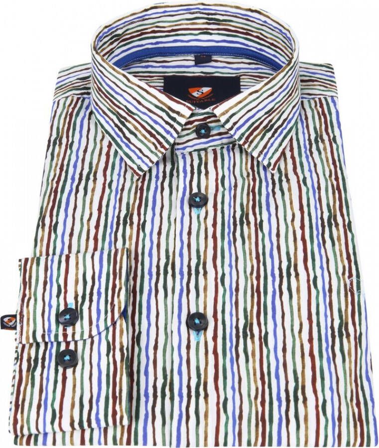 Suitable Overhemd Inked Stripes Multicolour