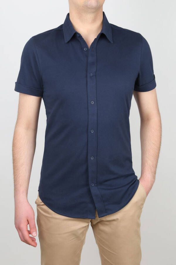 Suitable Prestige Earl Short Sleeve Overhemd Donkerblauw