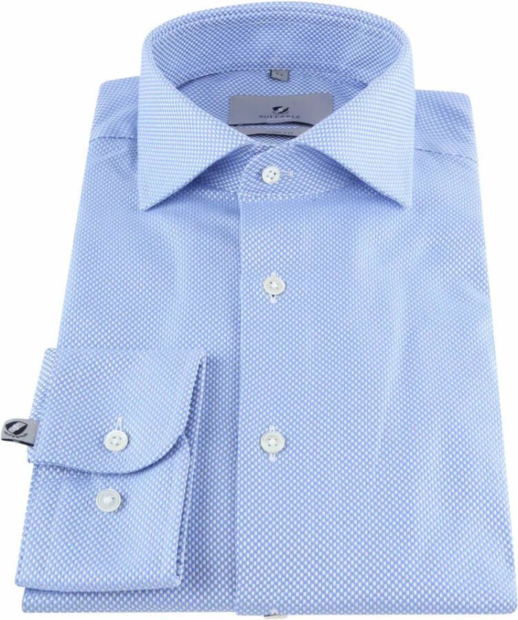 Suitable Prestige Overhemd Albini Blauw