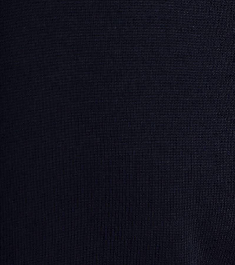 Suitable Pullover V-Hals Wol Donkerblauw