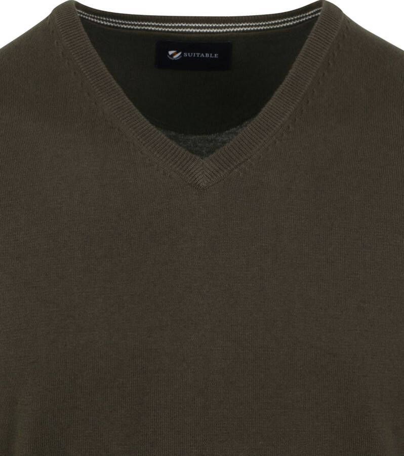 Suitable Pullover Vini V-Hals Mid Groen
