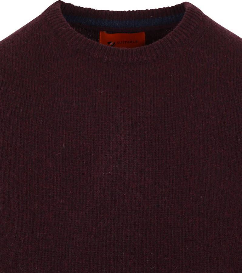 Suitable Pullover Wol O-Hals Bordeaux