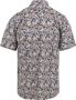 Suitable Short Sleeve Overhemd Linnen Simon Blauw Beige - Thumbnail 4