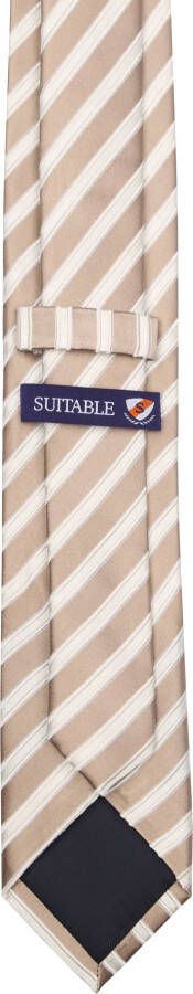 Suitable Stropdas Zijde Streep Beige