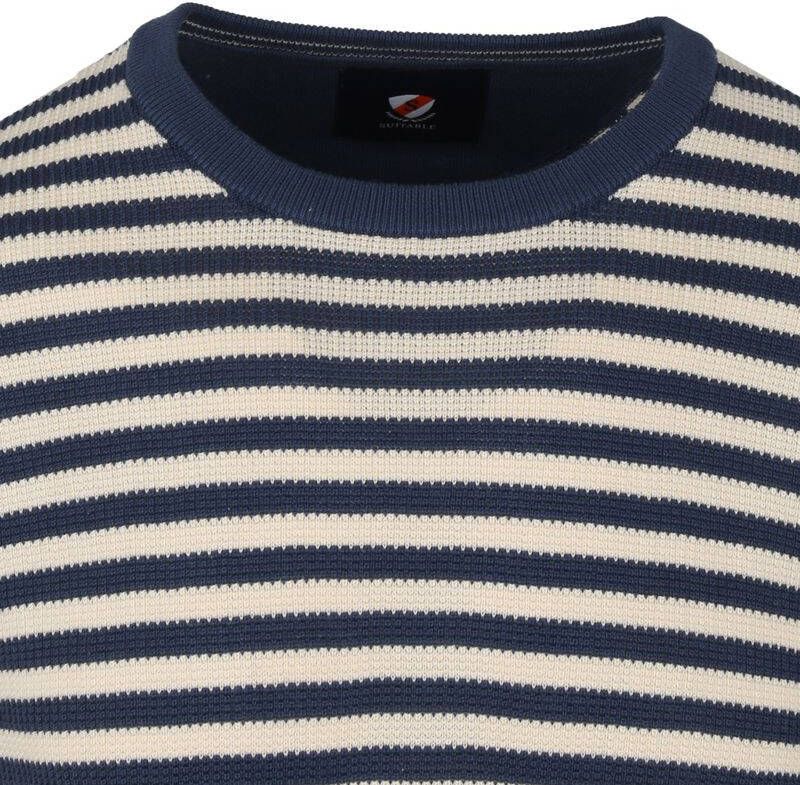 Suitable Trui O-Hals Blauw Streep