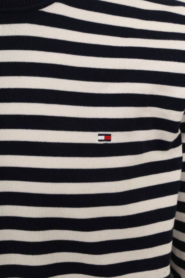 Tommy Hilfiger Pullover O-Hals Streep Donkerblauw