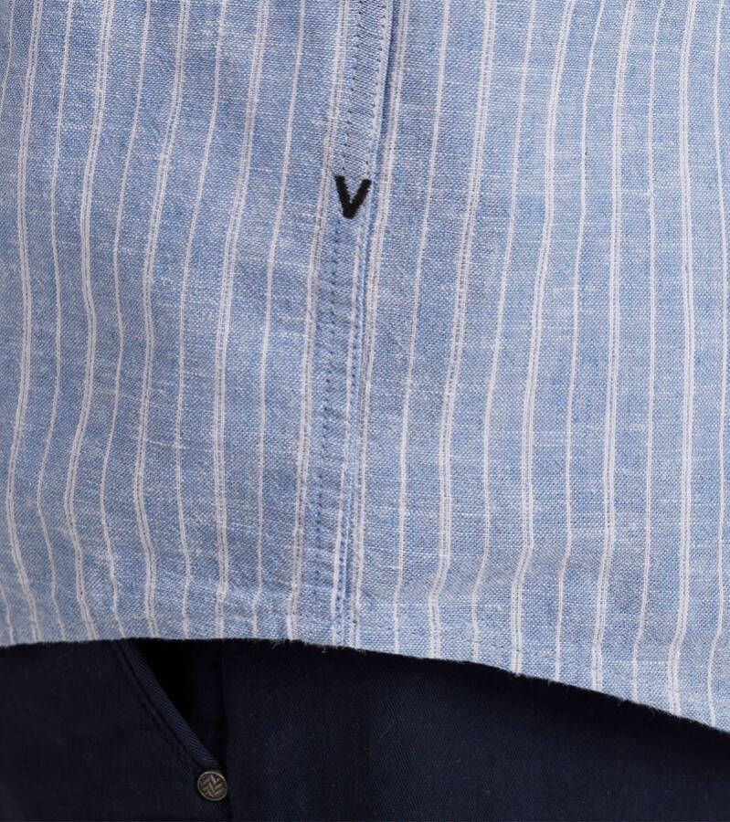 Vanguard Overhemd Linnen Strepen Blauw