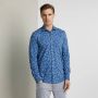 Vanguard Blauwe Casual Overhemd Long Sleeve Shirt Branches Print On Fine Jersey - Thumbnail 4
