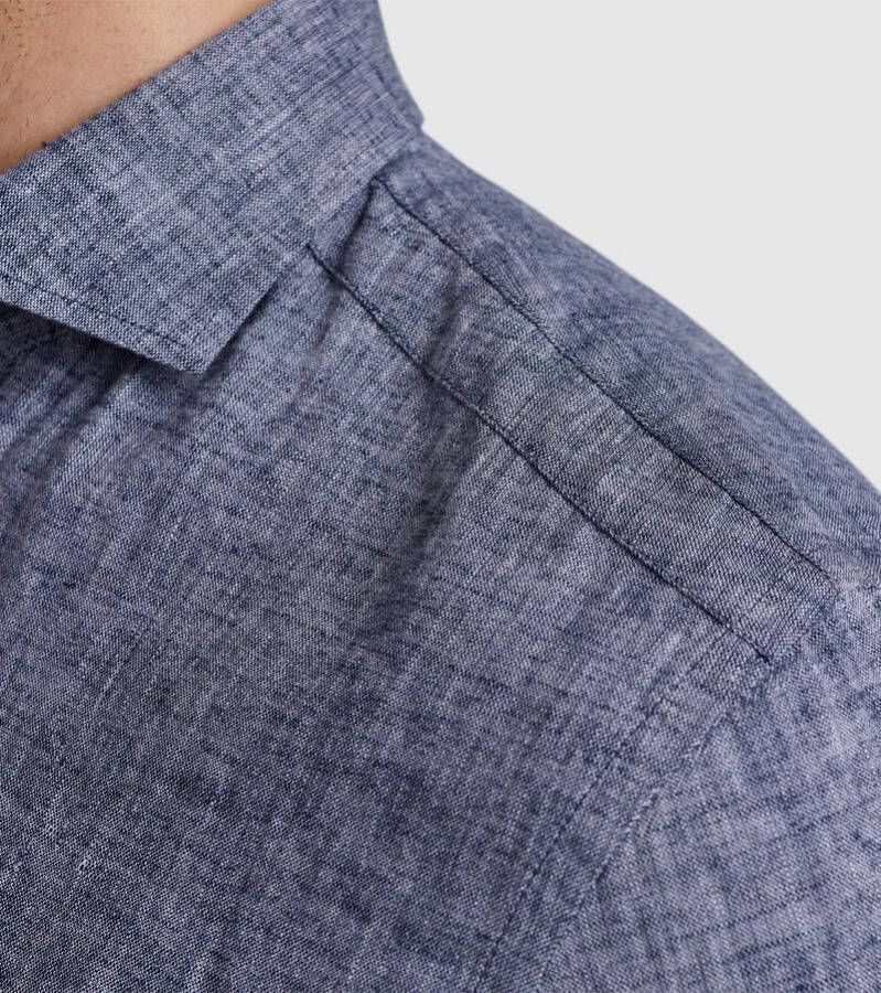 Vanguard Short Sleeve Overhemd Linnen Blauw