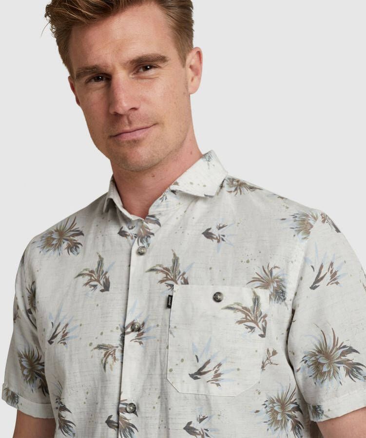 Vanguard Short Sleeves Overhemd Bloemen Ecru