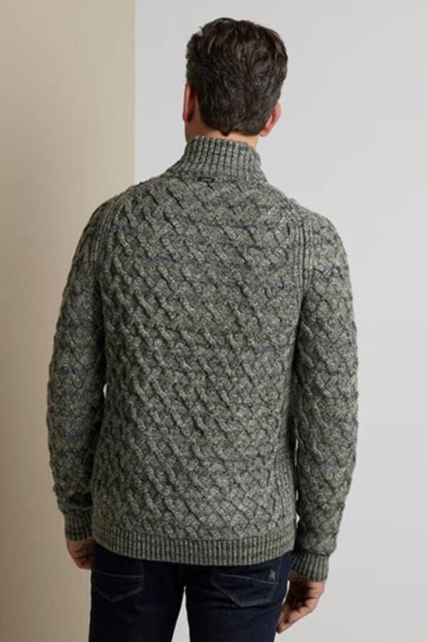 Vanguard Trui Knitted Half Zip Grijs Melange