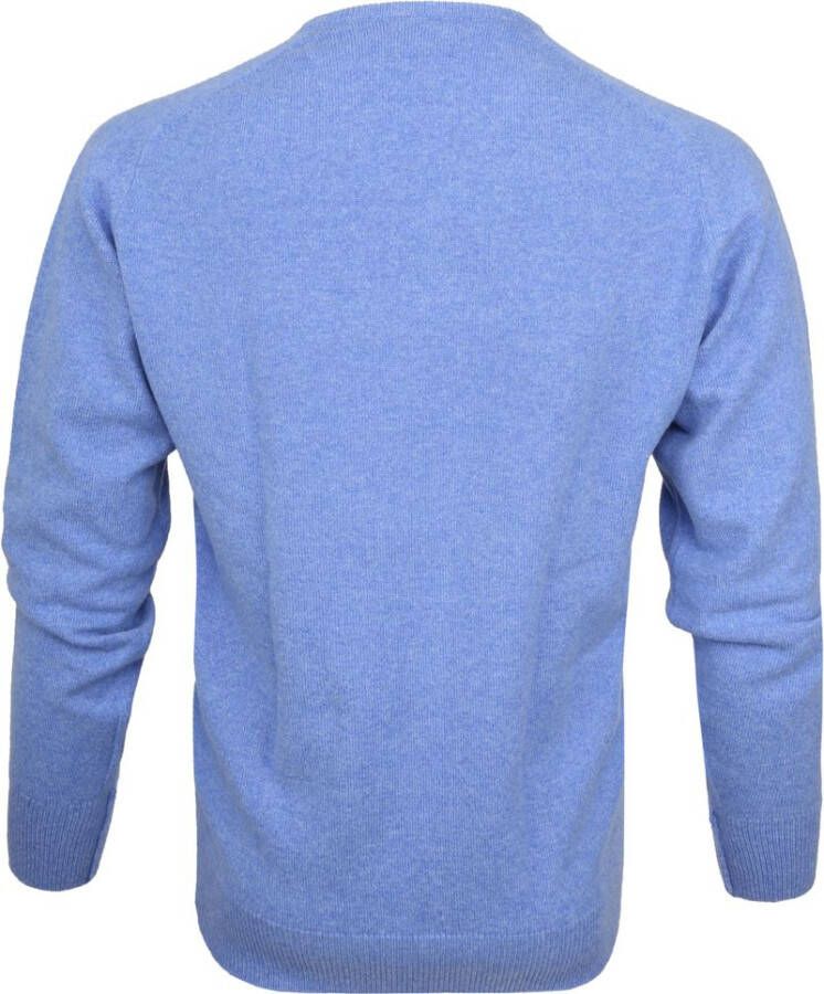 William Lockie Pullover Lamswol V Surf Mid Blue