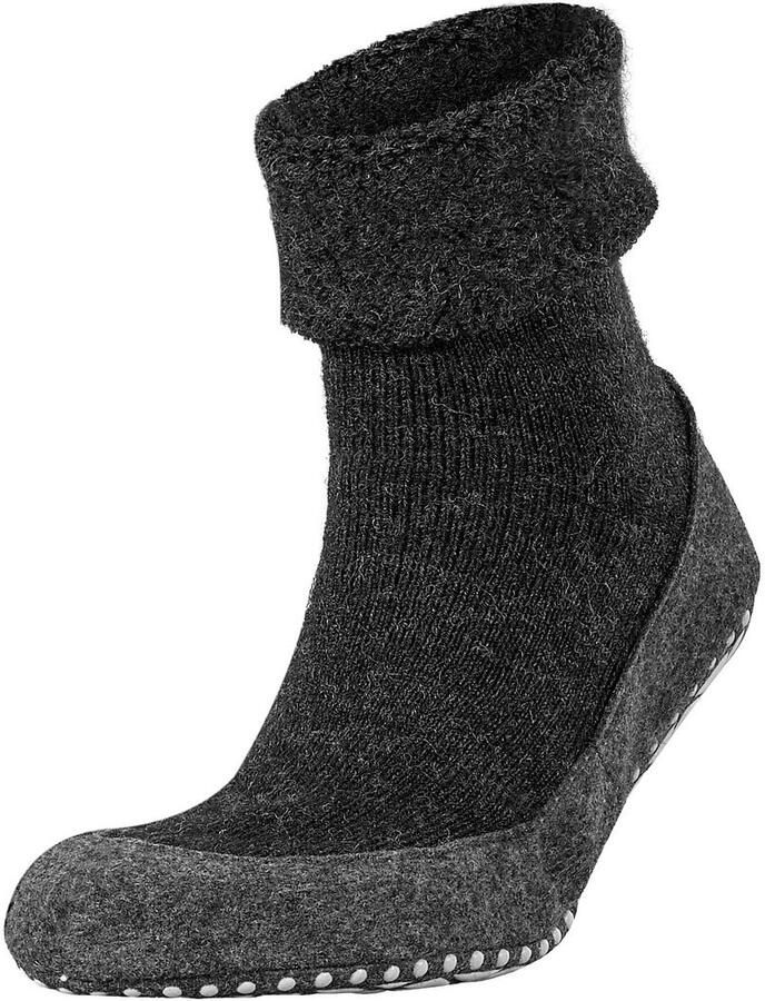 Falke Merino wollen sokken met gripzolen Gray Heren