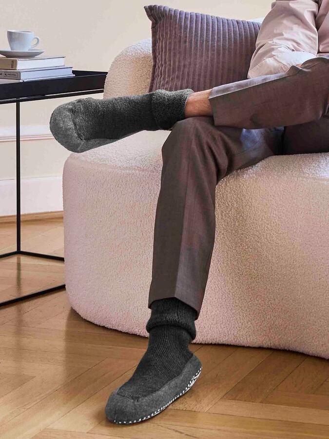 Falke Merino wollen sokken met gripzolen Gray Heren - Foto 2