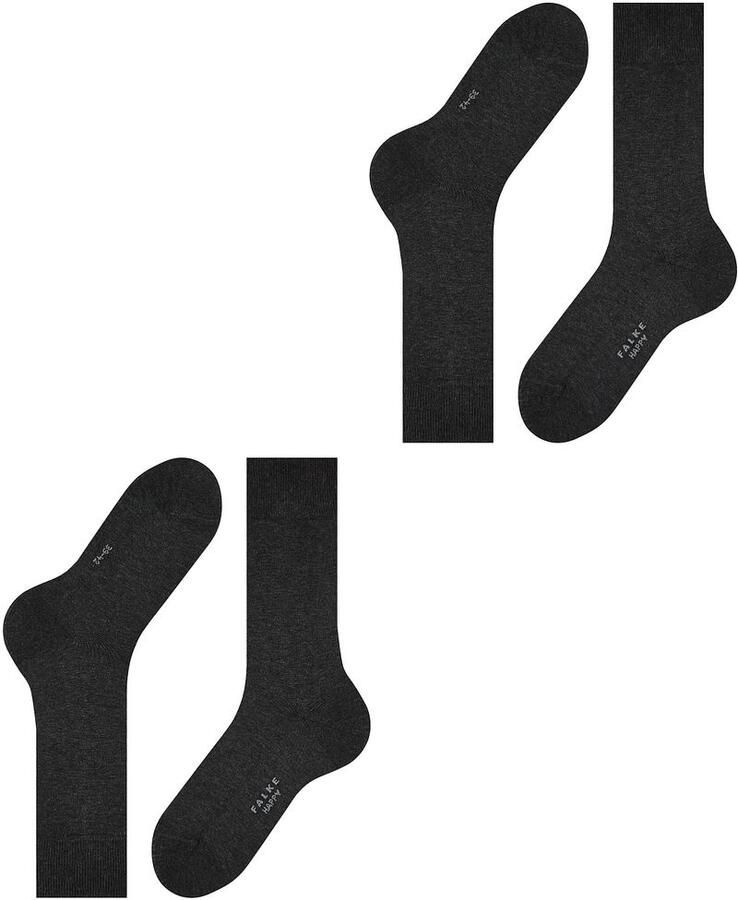 Falke Happy Sokken 2 Paar Antraciet Melange
