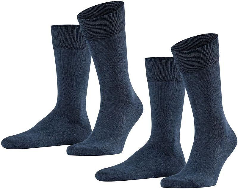 FALKE Happy sokken set van 2 donkerblauw melange - Foto 2