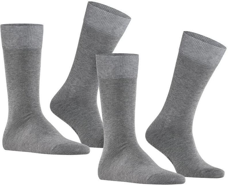 Falke Happy Sokken 2 Paar Grijs Melange - Foto 3