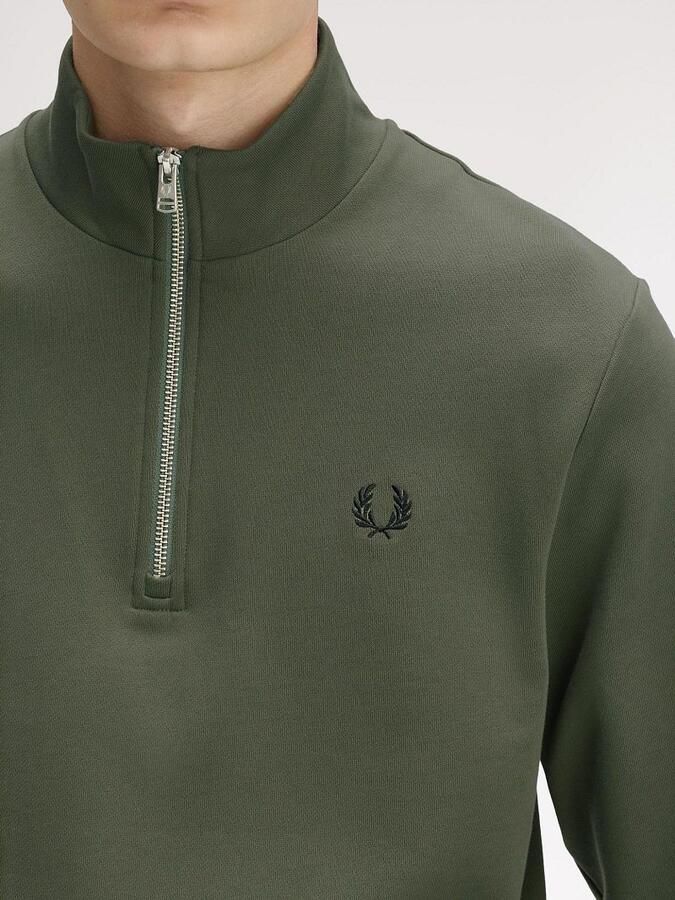 Fred Perry Half Zip Trui Donkergroen Z50 - Foto 2