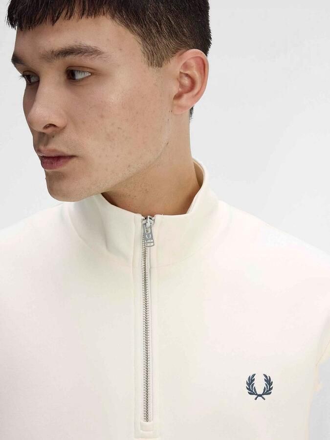 Fred Perry Half Zip Trui Ecru 46A - Foto 3