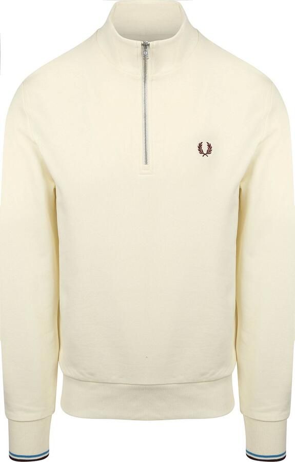 Fred Perry Half Zip Trui Ecru