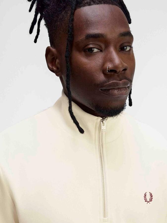 Fred Perry Half Zip Trui Ecru - Foto 4