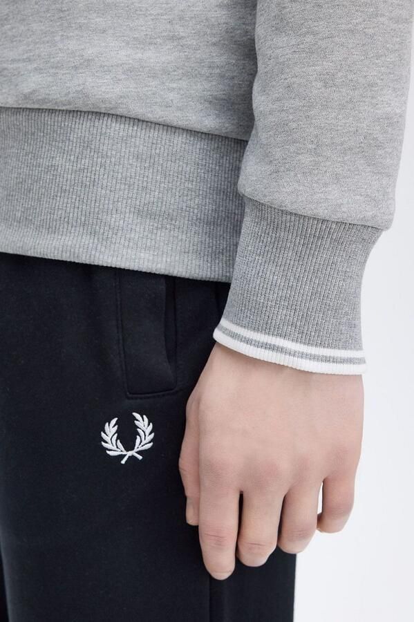 FRED PERRY Heren Truien & Vesten Half Zip Sweatshirt Lichtgrijs - Foto 4