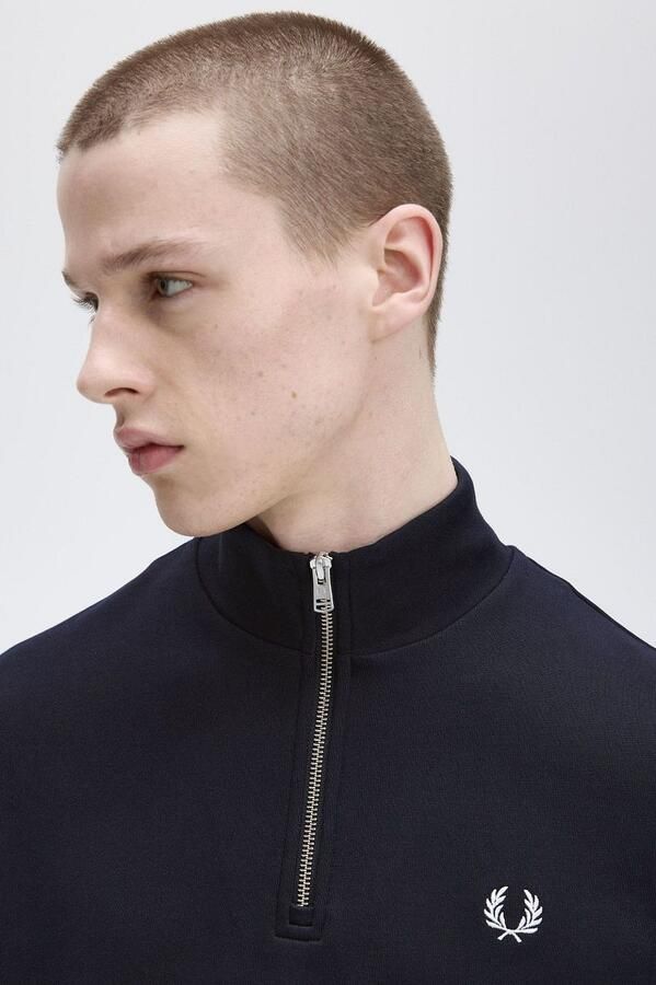 FRED PERRY Heren Truien & Vesten Half Zip Sweatshirt Donkerblauw - Foto 8