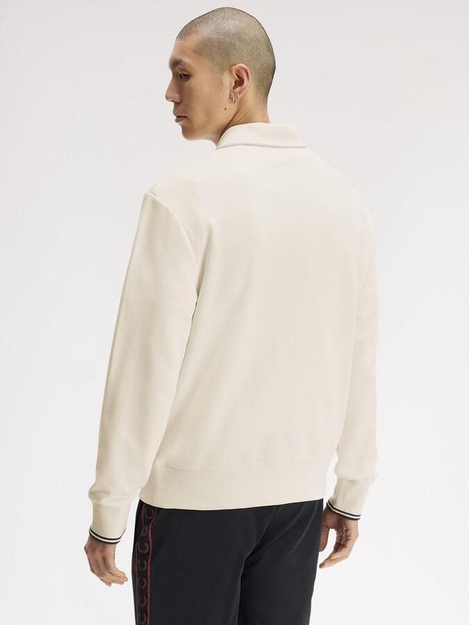 Fred Perry 1 2 Zip Collar Sweatshirt Beige- Heren Beige - Foto 4