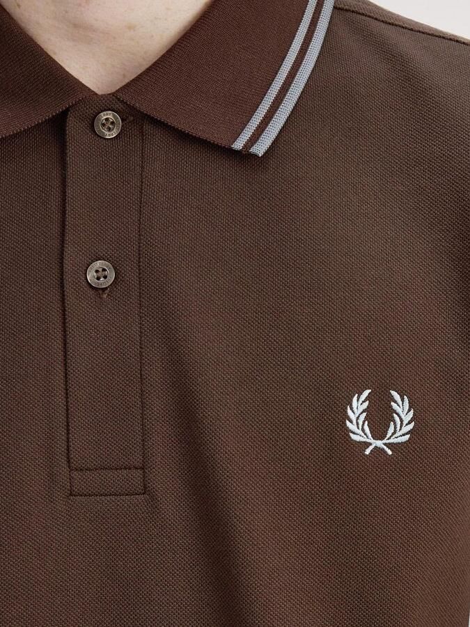 Fred Perry Longsleeve Polo Bruin 49A - Foto 2