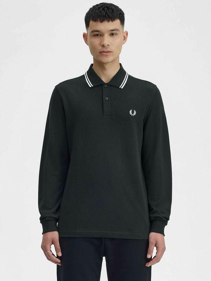 Fred Perry Klassieke polo met gestreepte afwerking Green Heren - Foto 2