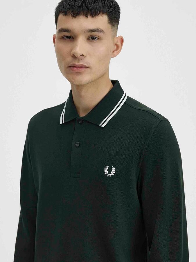 Fred Perry Klassieke polo met gestreepte afwerking Green Heren - Foto 3
