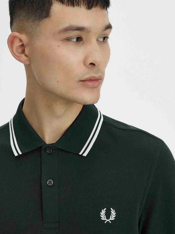 Fred Perry Klassieke polo met gestreepte afwerking Green Heren - Foto 4