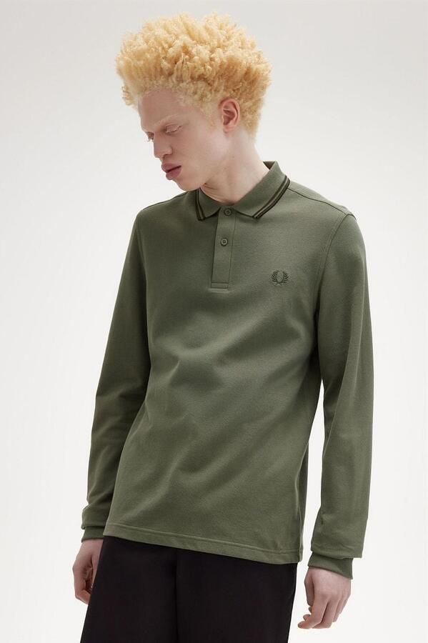 Fred Perry Longsleeve Polo Groen W49 - Foto 2