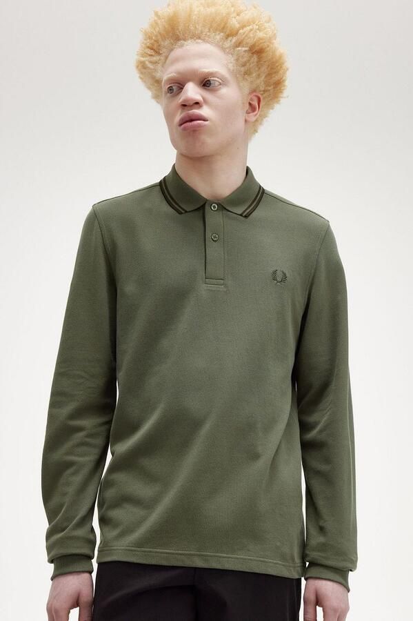 Fred Perry Longsleeve Polo Groen W49 - Foto 4