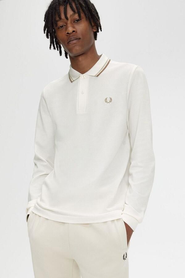 Fred Perry Longsleeve Polo Off White U83 - Foto 4