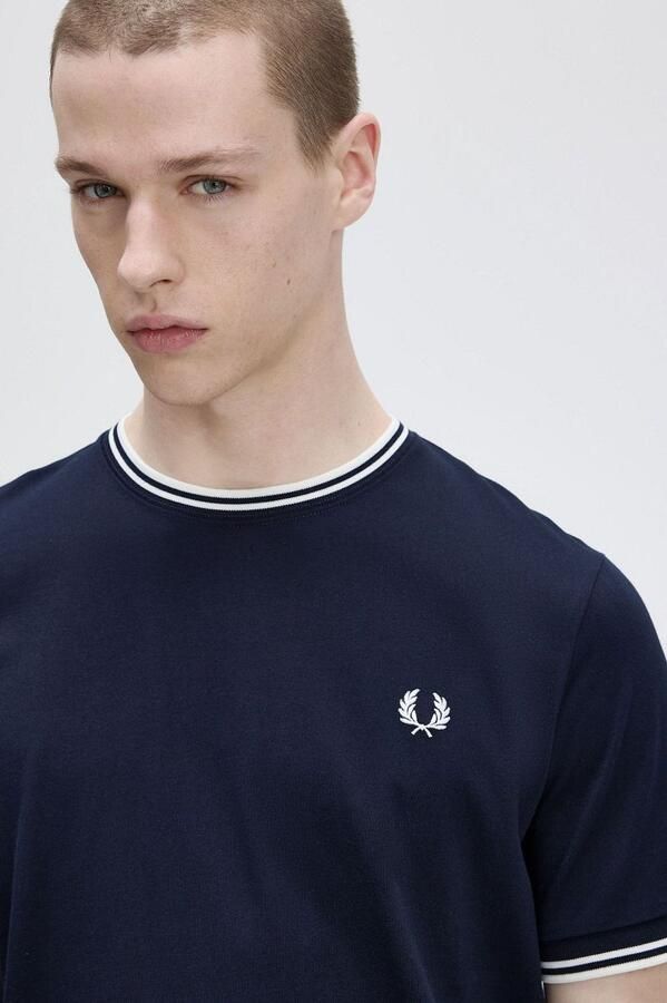 Fred Perry T-shirt met korte mouwen en contrastdetails Black Heren - Foto 4
