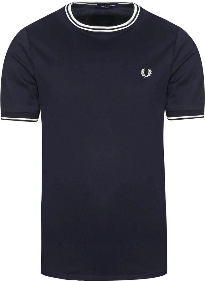 Fred Perry T-shirt met korte mouwen en contrastdetails Black Heren