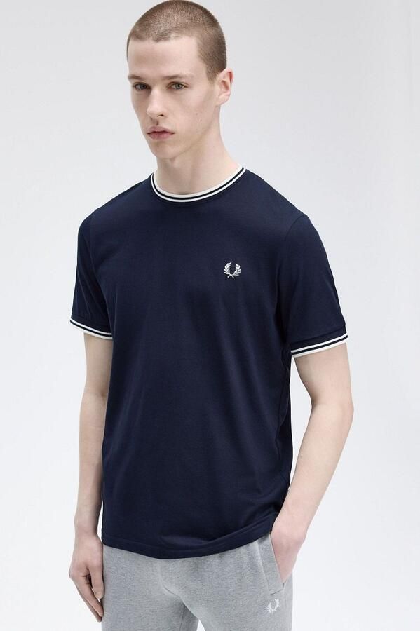 Fred Perry T-shirt met korte mouwen en contrastdetails Black Heren - Foto 3