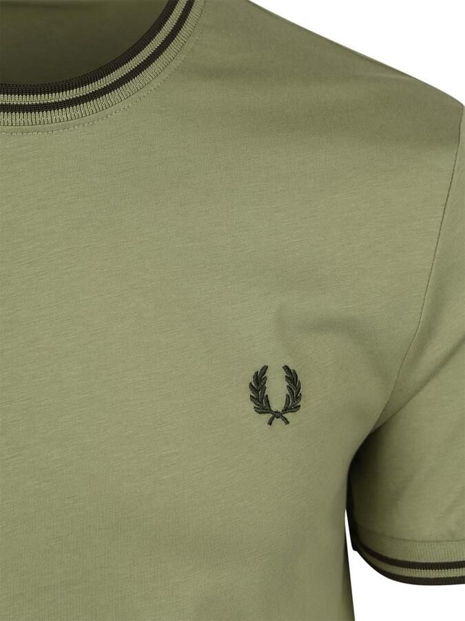 Fred Perry T-shirt Twin Tipped T-Shirt Olive Mint Night Green - Foto 2