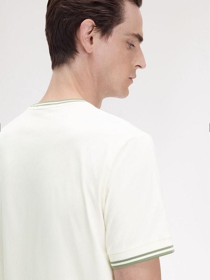 Fred Perry M1588 Twin Tipped T-shirt Off-White - Foto 3