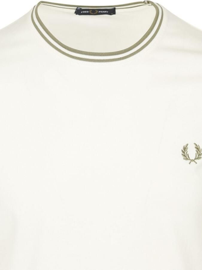 Fred Perry M1588 Twin Tipped T-shirt Off-White - Foto 4