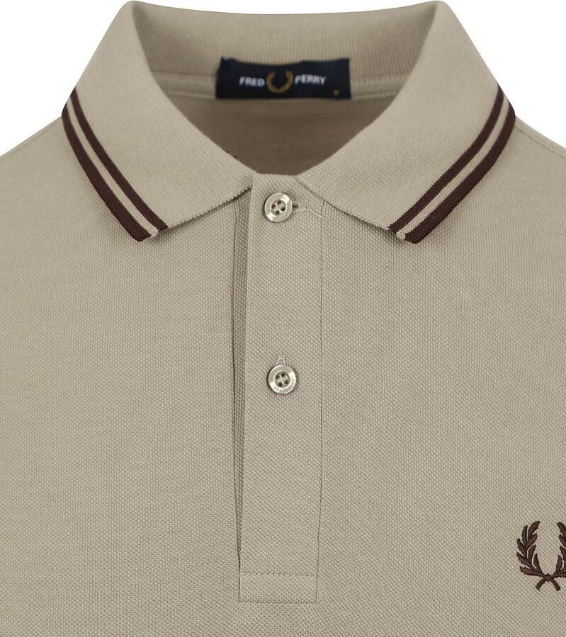 Fred Perry Twin Tipped Short Sleeve Polo Shirt Heren Brown- Heren Brown