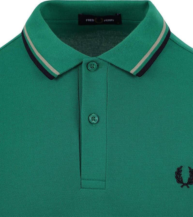Fred Perry Groene Twin Tipped Katoenen Polo Groen Heren